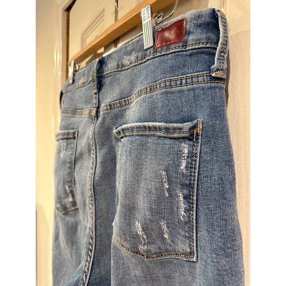 Whetherly Everette High Rise Cropped Vintage Wash Distressed Mom Jeans 32 14 - Picture 10 of 12